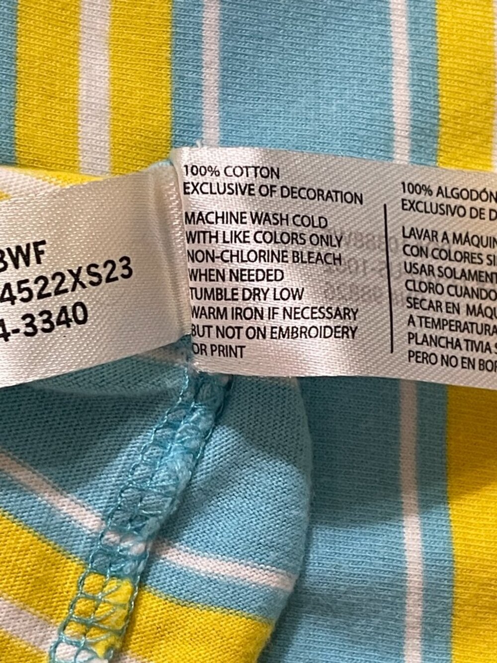 U.S. Polo Assn. Youth L Blue and Yellow Stripped Short Sleeve T-shirt - Picture 8 of 9